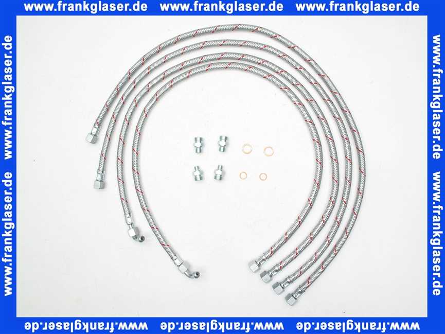 Universal Ölbrennerschlauch-Set für Heizöl inkl. Anschlussnippel und Dichtringen zur Verbindung mit Ölbrenner
