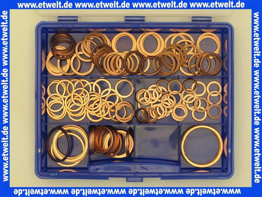 Dichtungs-Sortiment KUPFER, 1/8 - 1 145 Stück