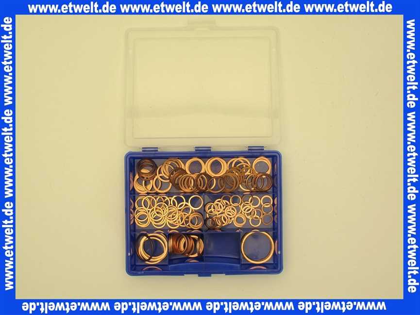 Dichtungs-Sortiment KUPFER, 1/8 - 1 145 Stück