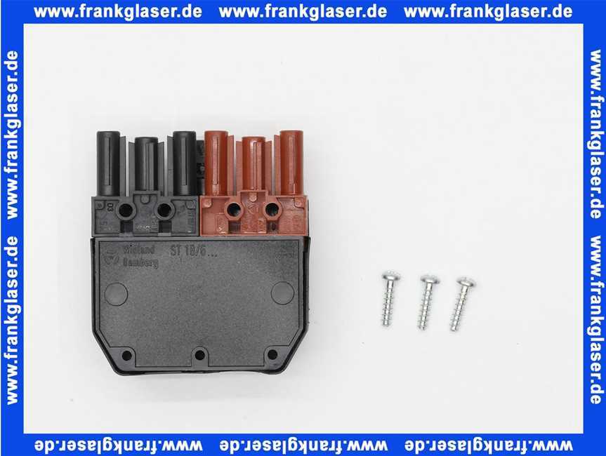 Stecker 6-polig schwarz/braun, 250/400V, 16A System Wieland