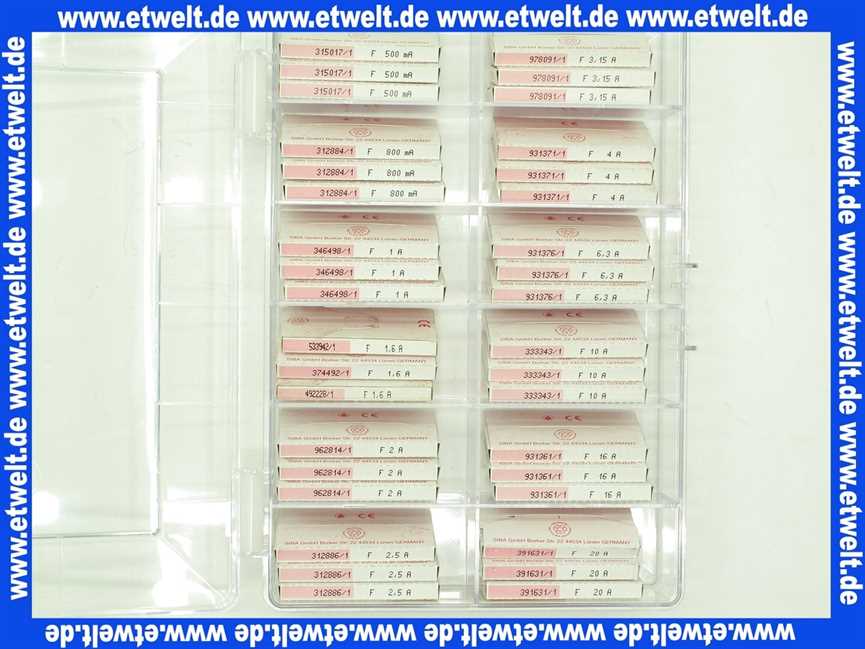 Feinsicherungssortiment flink Ausführung 6,3x32mm
