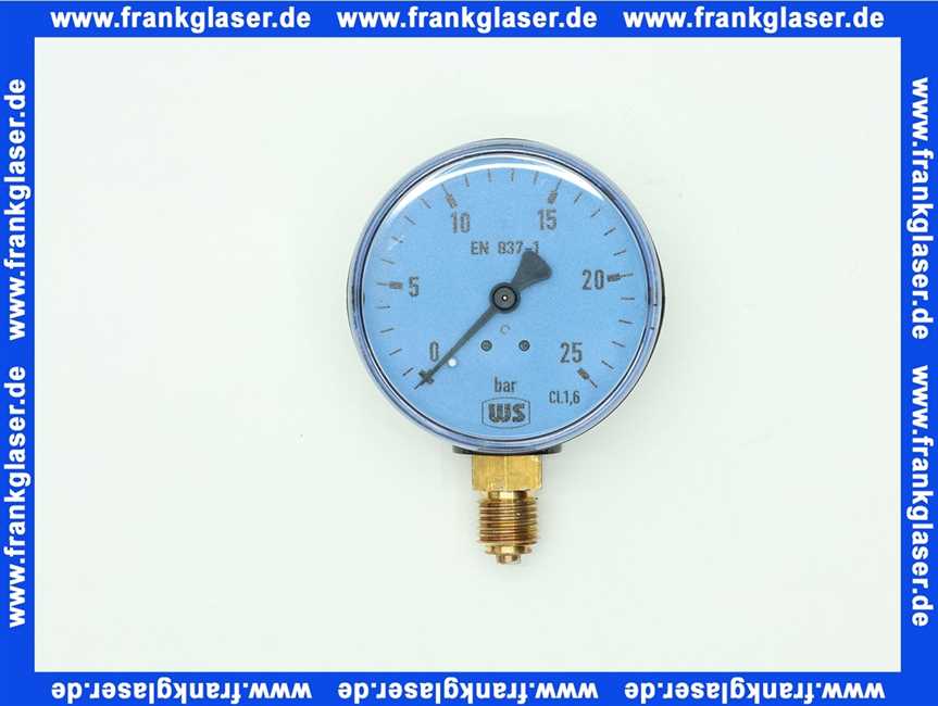 Öldruckmanometer ohne Glyzerindämpfung 0-25bar 63 mm 1/4 unten - Klasse: 1,6