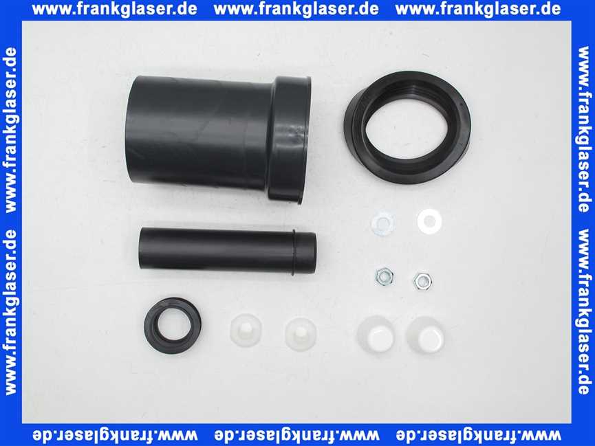 WC-Anschlußgarnitur für Wand WC mit Abflußrohr 110mm und weißen Kappen