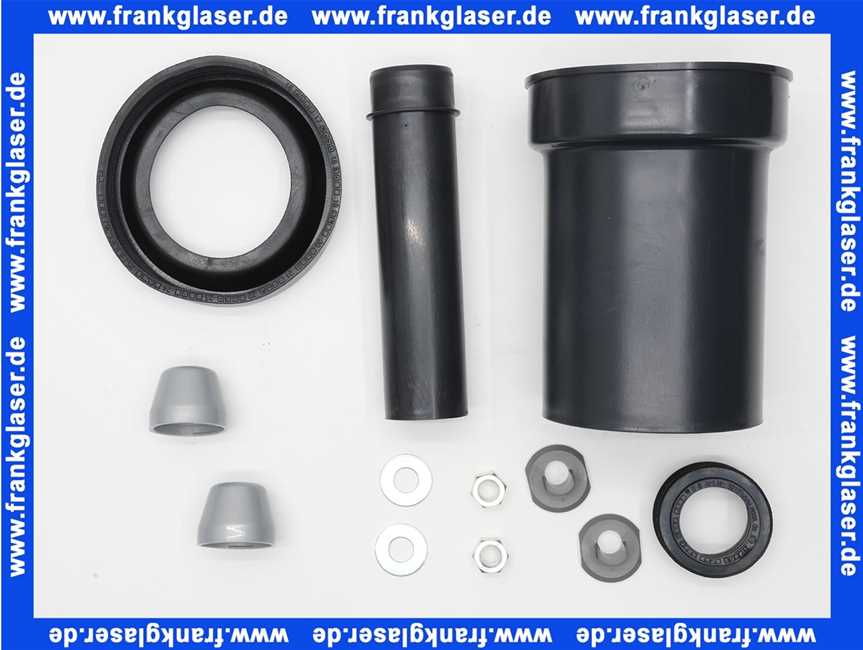 WC-Anschlußgarnitur mit Abflußrohr 110mm mit metalloptik Kappen