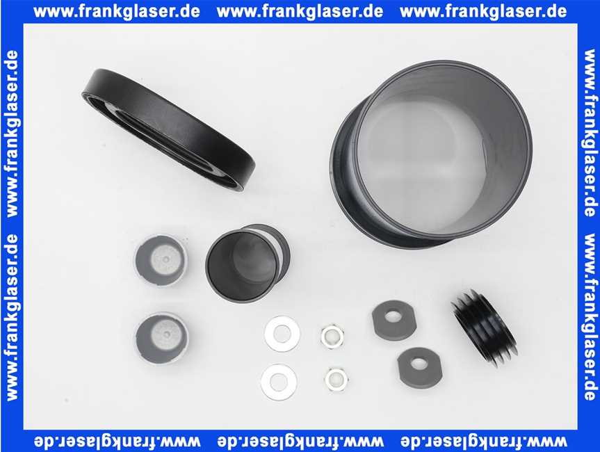 WC-Anschlußgarnitur mit Abflußrohr 110mm mit metalloptik Kappen