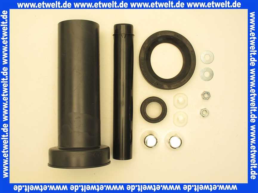 Wand WC Anschlußgarnitur Verlängerungsset für Montageelement Länge 300mm, DN 100