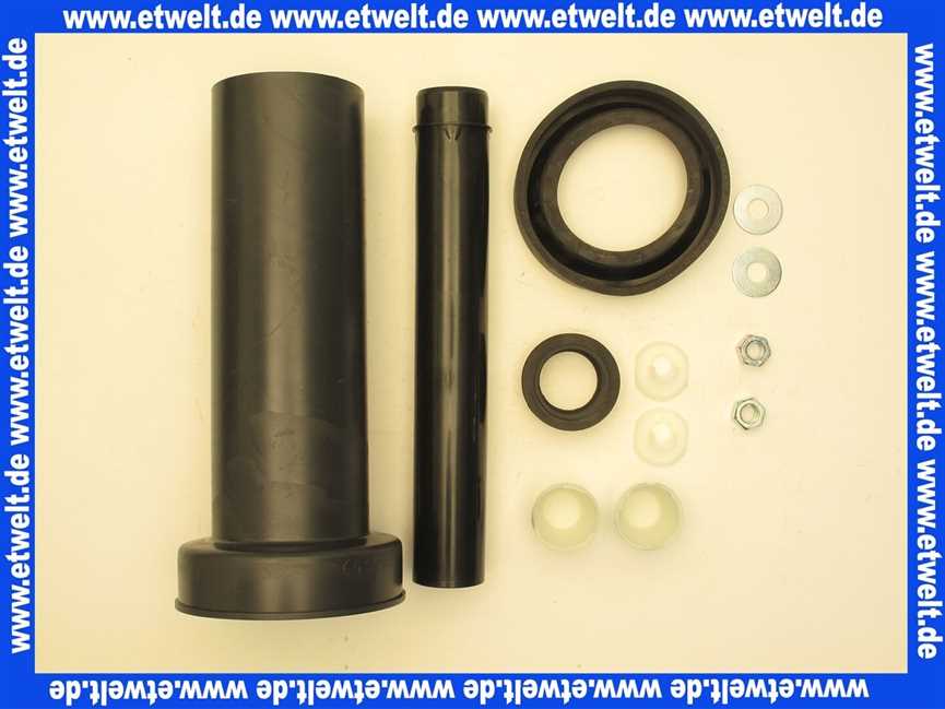 Wand WC Anschlußgarnitur Verlängerungsset für Montageelement Länge 300mm, DN 100