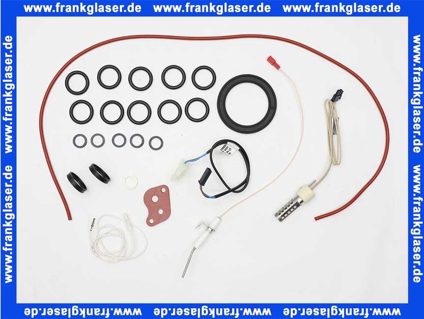 Wartungsset Wartungssatz für Buderus GB122 11-24 KW für die jährliche Wartung komplett mit Glühzünder, Ionisationselektrode und Dichtungen für den Brenner und Wärmetauscher