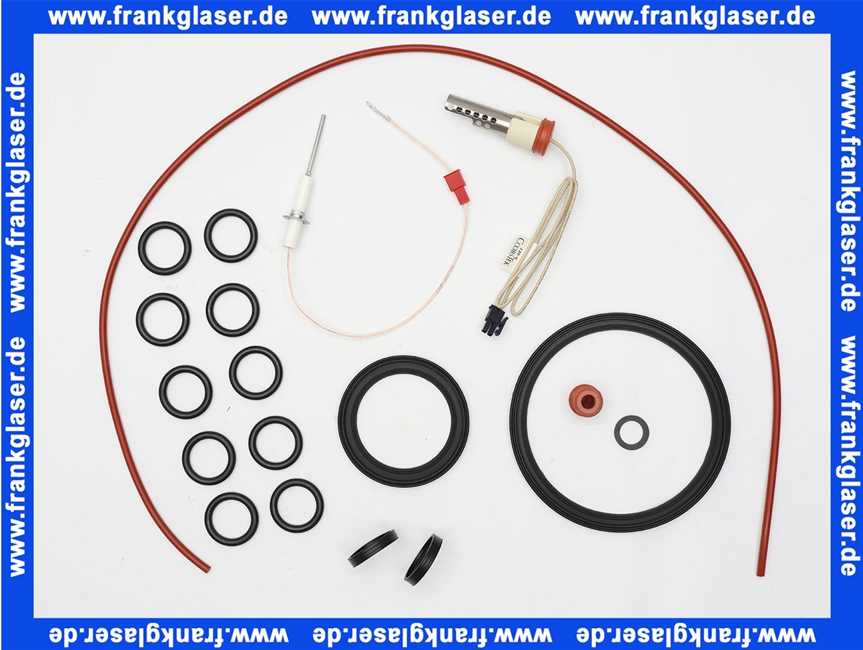 Wartungsset Wartungssatz für Buderus GB132 11-24 KW für die jährliche Wartung komplett mit Glühzünder, Ionisationselektrode und Dichtungen