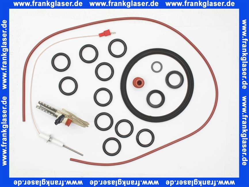 Wartungsset Wartungssatz für Buderus GB152T 16-24 KW für die jährliche Wartung komplett mit Glühzünder, Ionisationselektrode und Dichtungen