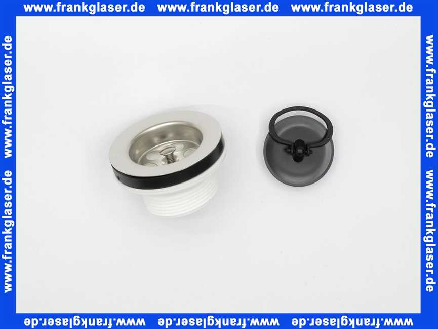 Spülenventil Stopfenventil 1 1/2 Zoll PP weiß mit Schlüsselringstopfen 100849