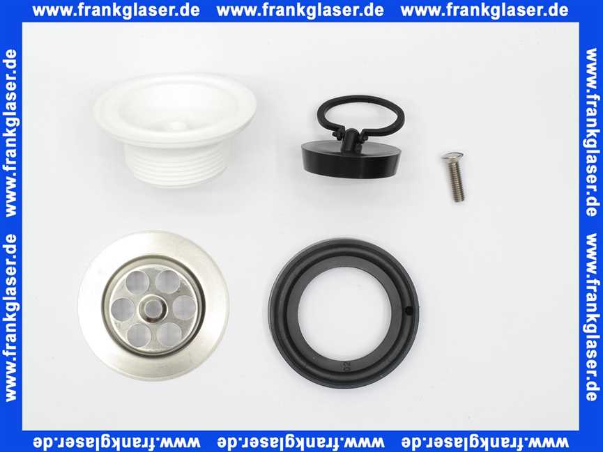 Spülenventil Stopfenventil 1 1/2 Zoll PP weiß mit Schlüsselringstopfen 100849