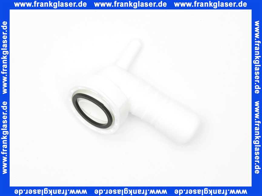 Schlauchanschlussset 90 Grad PP weiß IG 1 Zoll Überwurf 19-22 mm Stutzen mit Kondensatanschluss 111685