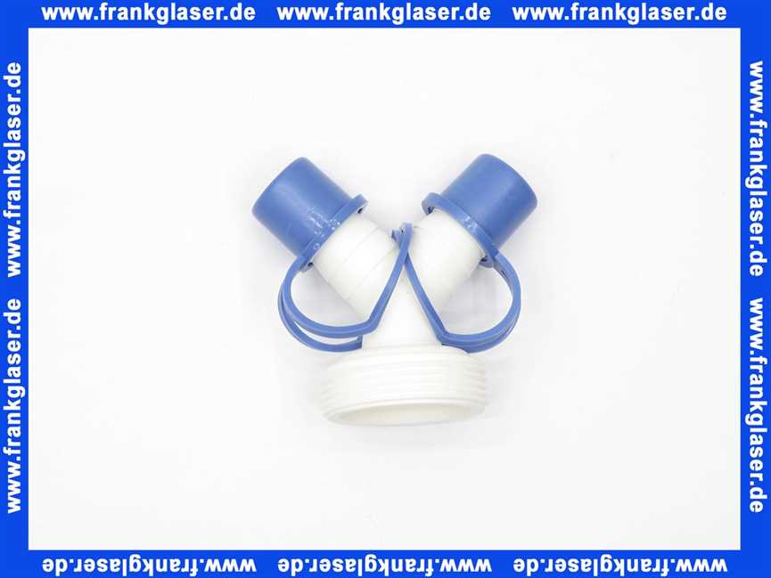 Schlauchanschlussset 45 Grad PP weiß AG 1 1/2 Zoll Aussengewinde 2x 19-22 mm Stutzen Doppelanschluss 111722