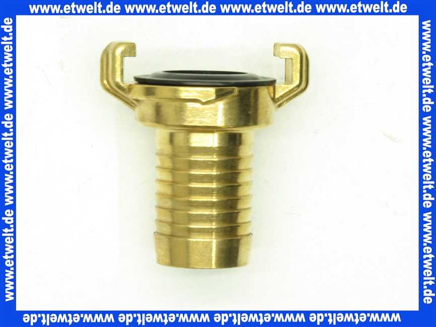 Schlauchkupplung Schlauchstück 1 1/4 Zoll 32 mm Schlauchstutzen Messing schwarze NBR Formdichtung Schnellkupplung Klauenkupplung