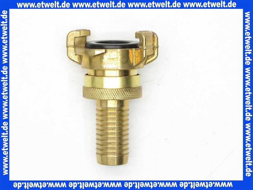 Saug- und Hochdruckkupplung 3/4 Zoll 19 mm Schlauchstutzen Schnellkupplung mit Kontermutter Messing schwarze NBR Formdichtung Klauenkupplung Schlauchkupplung Schlauchstück