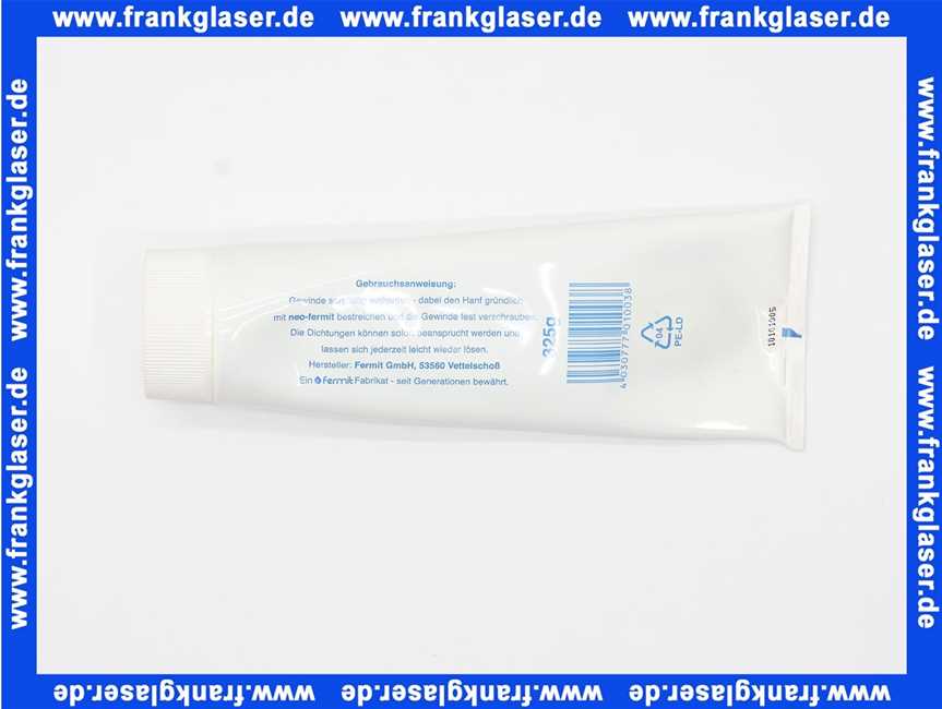 Dichtungspaste Neo-Fermit Universal Tube 325 Gramm Din-DVGW für Gas-, Wasser- (Trinkwassergeeignet) und Heizungsanlagen
