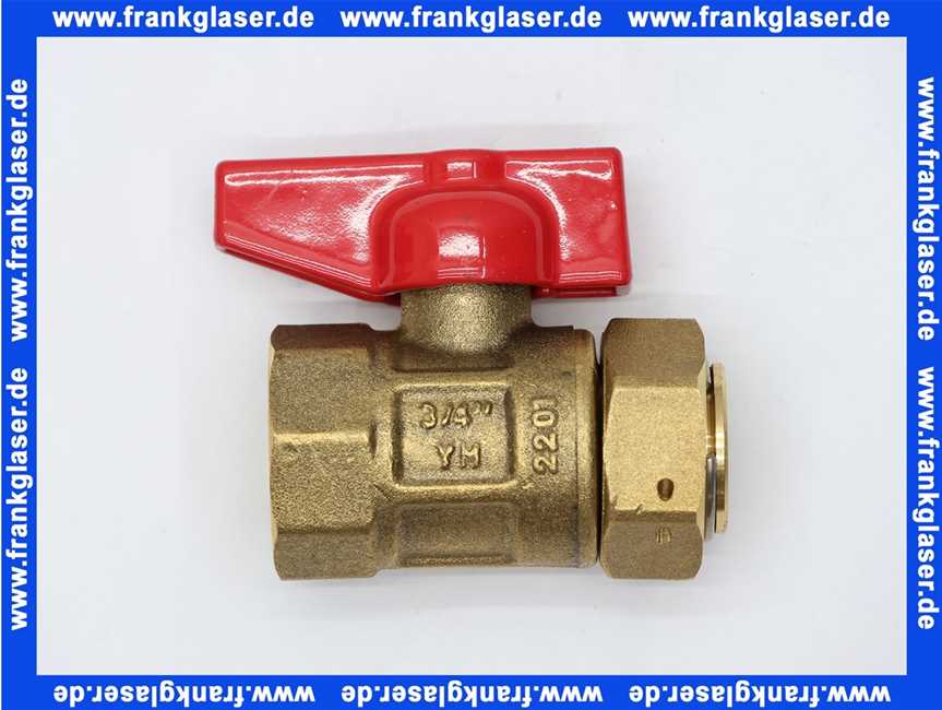 Flamco Kugelhahn 3/4 Ig X üwm 3/4 Ig, Rot, Ms Roh M61801.2