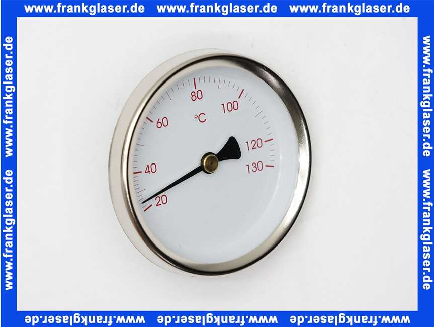 Flamco Thermometer zentrisch Rot -Neutral- D=63mm, 20-130 Grad C ME-58071.020
