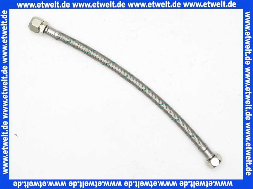 Verbindungsschlauch 500 mm Überwurf 3/8 Zoll x Quetsch 3/8 Zoll 10 mm flexibler Anschlußschlauch für Trinkwasser geprüft nach DVGW W270 und W 543 Flexschlauch