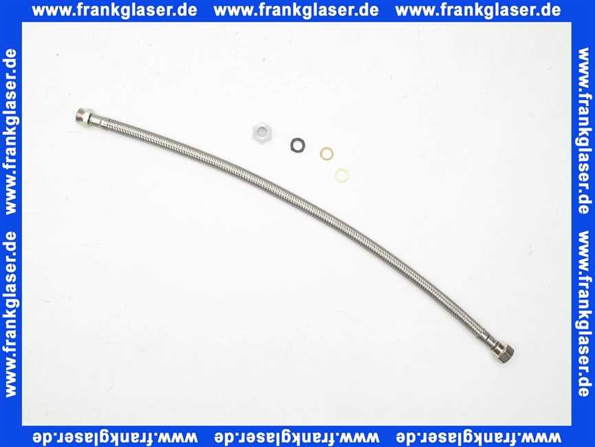 Verbindungsschlauch verdrehsicher 500 mm Überwurf 3/8 Zoll x Quetsch 3/8 Zoll 10 mm flexibler Anschlußschlauch für Trinkwasser geprüft nach DVGW W270 und W 543 Flexschlauch