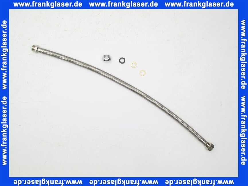 Verbindungsschlauch verdrehsicher 500 mm Überwurf 3/8 Zoll x Quetsch 3/8 Zoll 10 mm flexibler Anschlußschlauch für Trinkwasser geprüft nach DVGW W270 und W 543 Flexschlauch