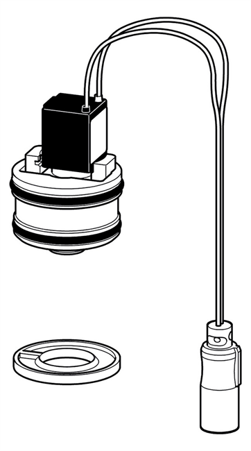 KWC Aquarotter Magnetventilkartusche DN7, mit wasserdichtem Stecker und Sieb, für Thermostatbatterien mit Funktionsblock, 24 VDC 2000100431