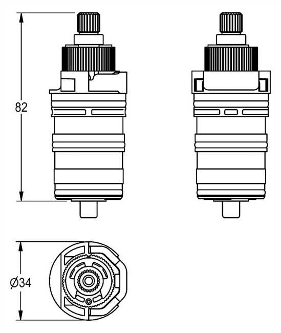 2030003300 KWC Aquarotter Thermoelement, AQUALINE-Therm, für Thermostatarmaturen mit Temperaturwahlgriff mit Steg und SMARTWAVE-Duschpaneele