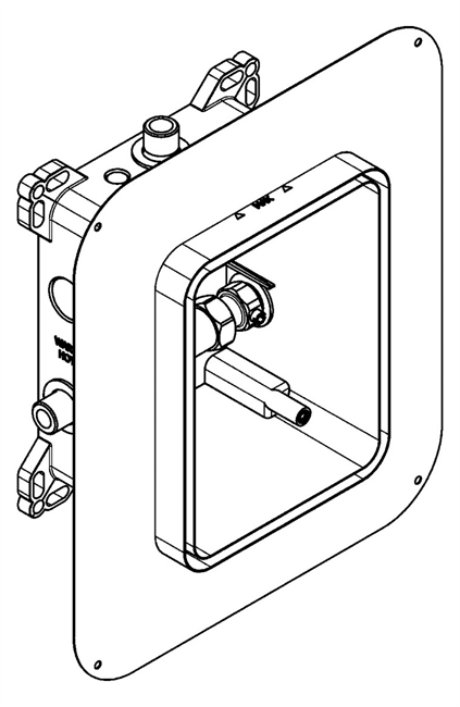 KWC Aquarotter Rohbauset, F5, Systembox R5, duschen, Warm- und Kaltwasser, Klebeflansch 2030028990