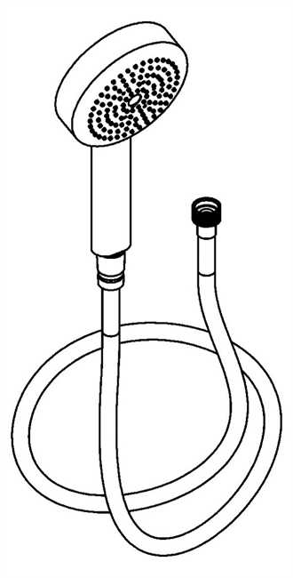 2030051216 KWC Aquarotter Handbrause, F3, Kunststoff verchromt, Regenstrahl, eine Strahlart, Durchmesser 110 mm, nylonverstärkter Brauseschlauch in Chromfarbe, verdrehbarer konischer Handbrauseanschluss G1/2 und gerändeltem Armaturenanschluss G1/2, L