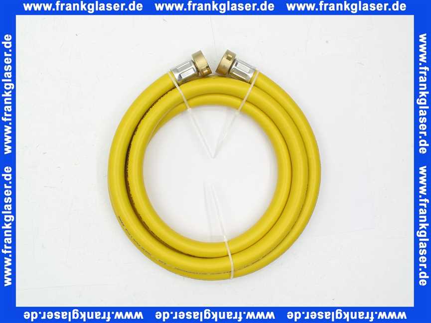 Heizungsfüllset 2,5 Meter lang Füllschlauch 1/2 Zoll gelb Verschraubung fertig eingepresst mit Flügelmutter G3/4 Zoll IG Überwurf