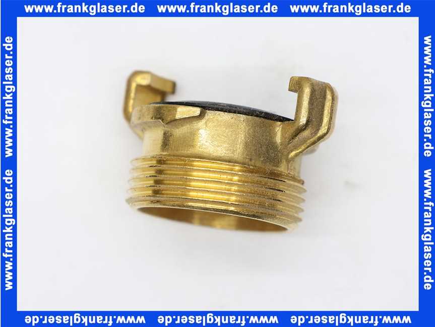 GEKA Gewindestück G1 1/4 Zoll Aussengewinde Messing schwarze NBR Formdichtung Schnellkupplung Klauenkupplung Schlauchkupplung