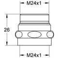 01245000 Grohe Nippel 01245 für Mehrzweckbatterie nur m.Mousseur 13929 M24x1 x M24x1 chrom