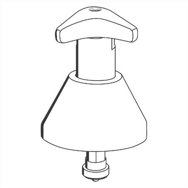 11330 Grohe Oberteil 1/2 f.UP-Ventil m.Trecorn-Griff m.lg Kegel kalt verchr.