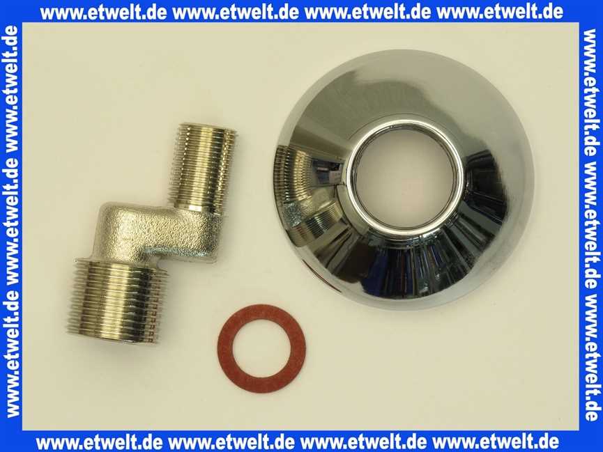 12050 S-Anschluss Grohe 3/8 x 3/4 Verstellbereich 17mm mit Rosette verchromt