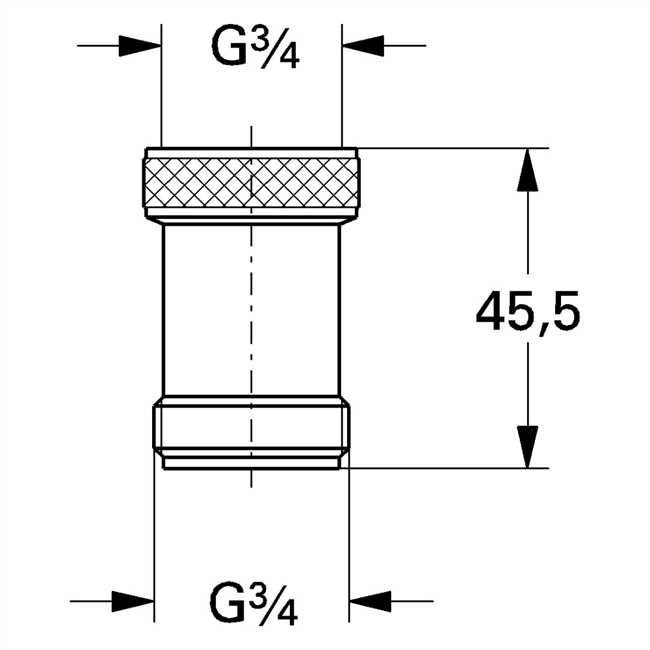 14159000 Grohe Doppel-Rückflussverhinderer 14159 3/4 für Badarmaturen chrom