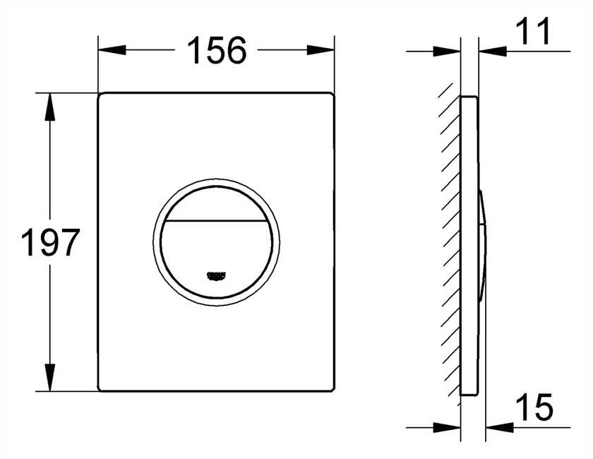38765P00 Grohe WC-Betätigung Nova Cosmopolitan 38765 senkr. o. waager. mattchrom