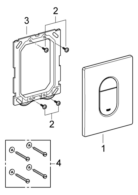 38844000 Grohe WC-Betätigung Arena Cosmopolitan 38844, 2-Mengen- und Start & Stopp-Betätigung, 156 x 197 mm, senkrechte Montage, chrom