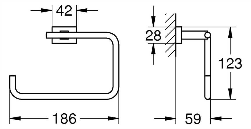 40510001 Grohe Handtuchring Essentials Cube 40510 Metall chrom