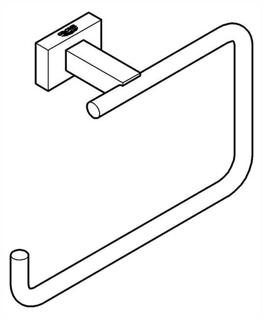40510001 Grohe Handtuchring Essentials Cube 40510 Metall chrom