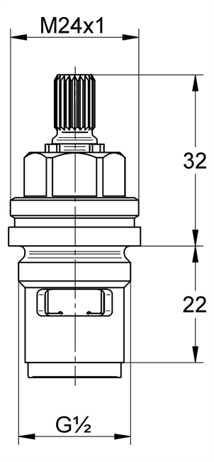 44044100 Grohe EICHELBERG Oberteil 440441 90 Grad für Standventil chrom
