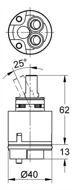 44056900 Grohe EICHELBERG Keramik-Kartusche 440569 40mm integr. Temperatur- und Mengenbegrenzung