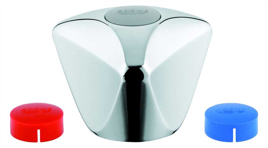 45126 Grohe Trecorn-de-Luxe-Griff 3/4 blau/rot
