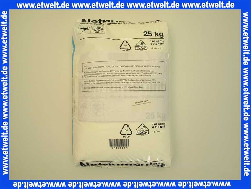 170054 Grünbeck Natriumsulfit VPE: 25 Kg