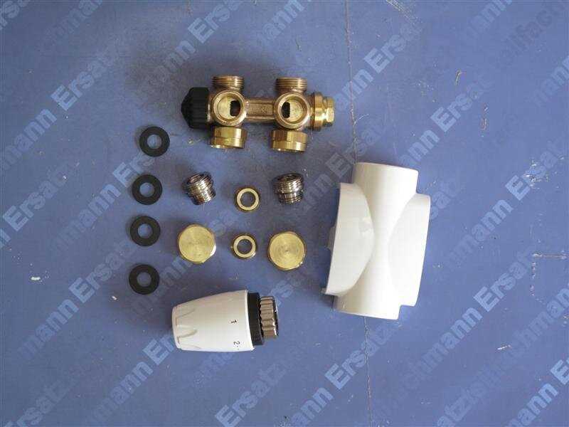 969027000 Heimeier Multilux 4-Set für Durchgang / Eckausführung DN20 weiss 1/2 Zoll Innengewinde und 3/4 Zoll Aussengewinde