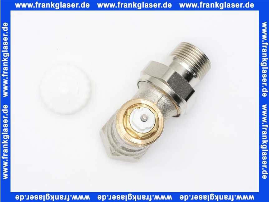 Heimeier Thermostatventil Ventilunterteil Heizkörperventil 3/4 Eck Rotguß vernickelt DN 20