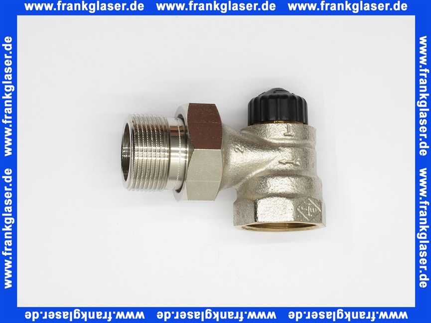 Heimeier Thermostatventil Ventilunterteil Heizkörperventil 1 1/4 Eck Rotguß vernickelt DN 32