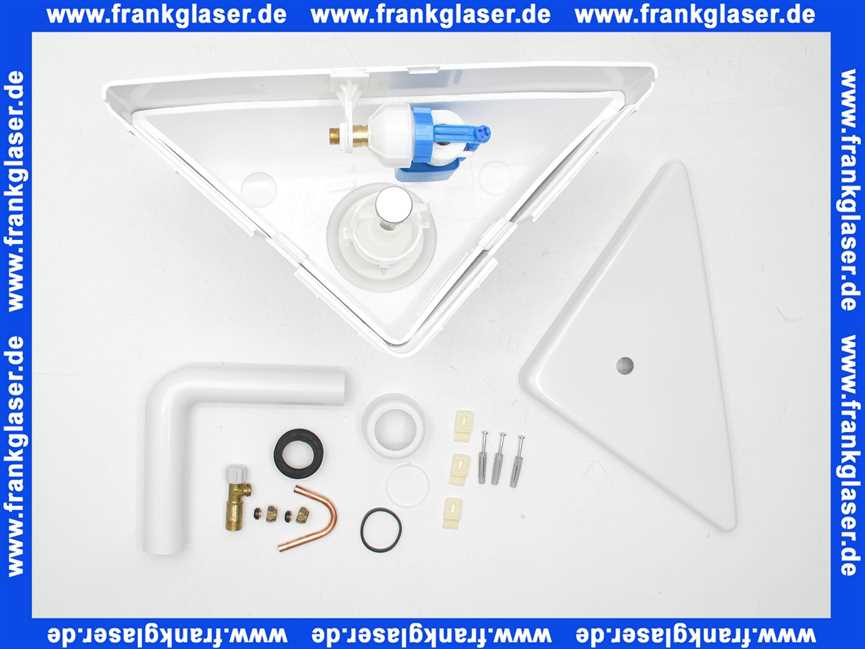 Jomo Aufputz Eckspülkasten tiefhängend weiß mit Spül- Stopptaste im Deckel als Zugknopfbetätigung
