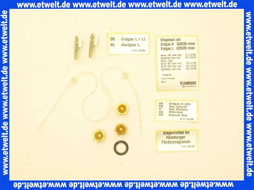 7710239052 Junkers Gasart-Umbausatz 3121,23 für ZSBR 5-12A