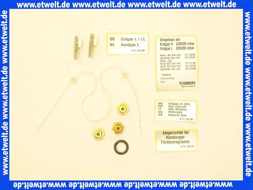 7710239052 Junkers Gasart-Umbausatz 3121,23 für ZSBR 5-12A